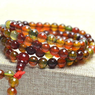 Natural Peacock Dragon Stone 108 Bead PROTECTION Mala